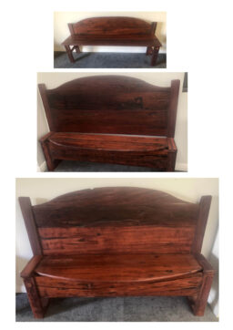 Antique Restored Jarrah bedhead verandah benches